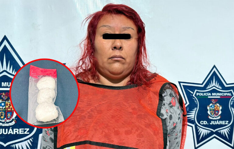 Detienen a una mujer en posesión de cristal; cuenta con antecedentes penales por el delito homicidio