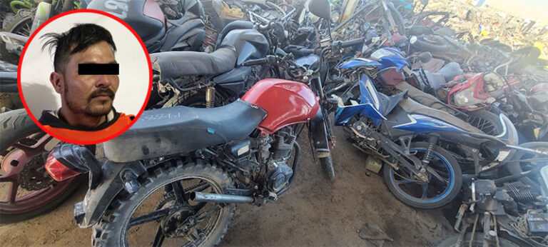 Detienen a sujeto en posesión de motocicleta con reporte de robo