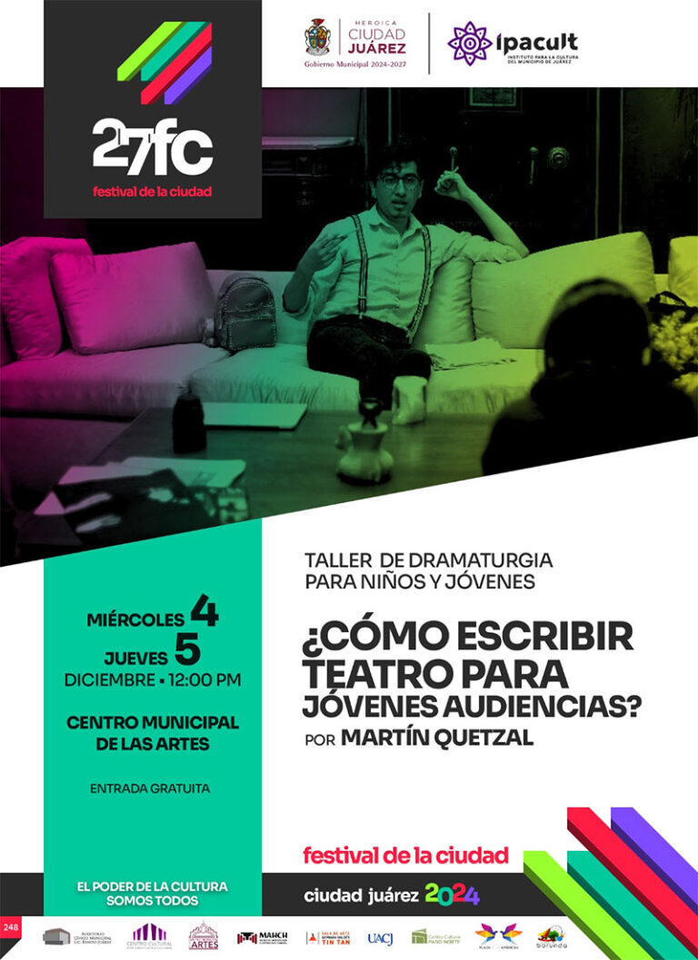 Ofrecerán taller de dramaturgia para niños y jóvenes este miércoles y jueves en el CMA