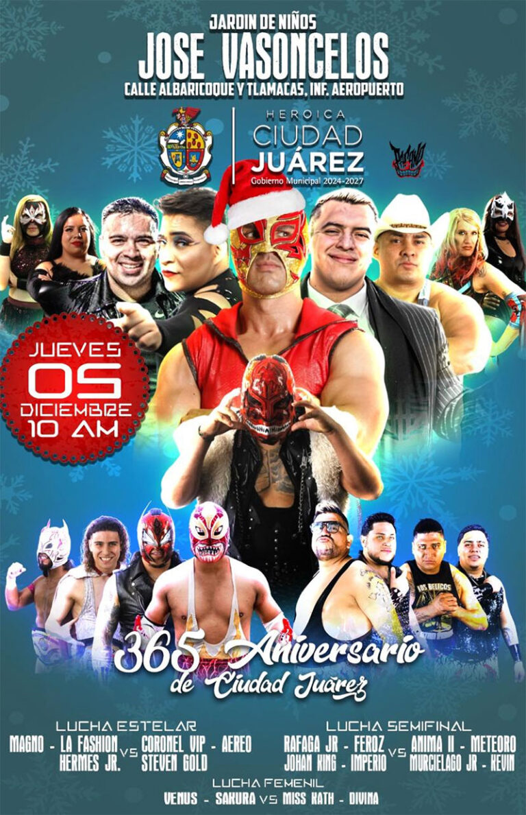 Llevan función de lucha libre al Jardín de Niños José Vasconcelos