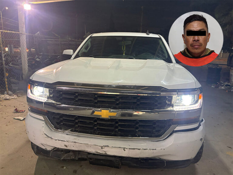 Detienen a sujeto por el delito de posesión de vehículo con reporte de robo