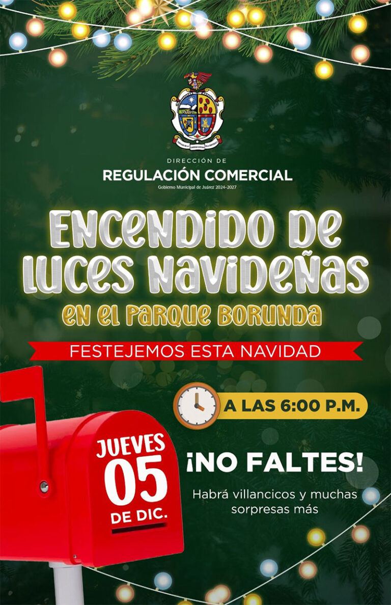 Invitan mañana a encendido de luces navideñas en el Parque Borunda