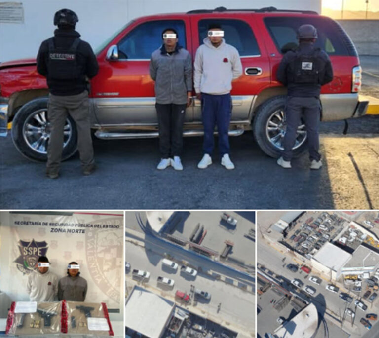 Detiene SSPE a dos hombres con armas de fuego en Ciudad Juárez