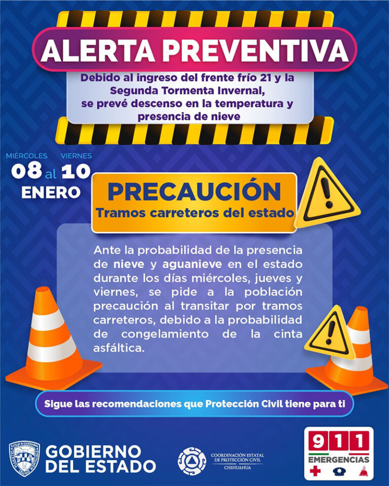 Traerá Segunda Tormenta Invernal vientos de hasta 85 km/h a la entidad en próximos días
