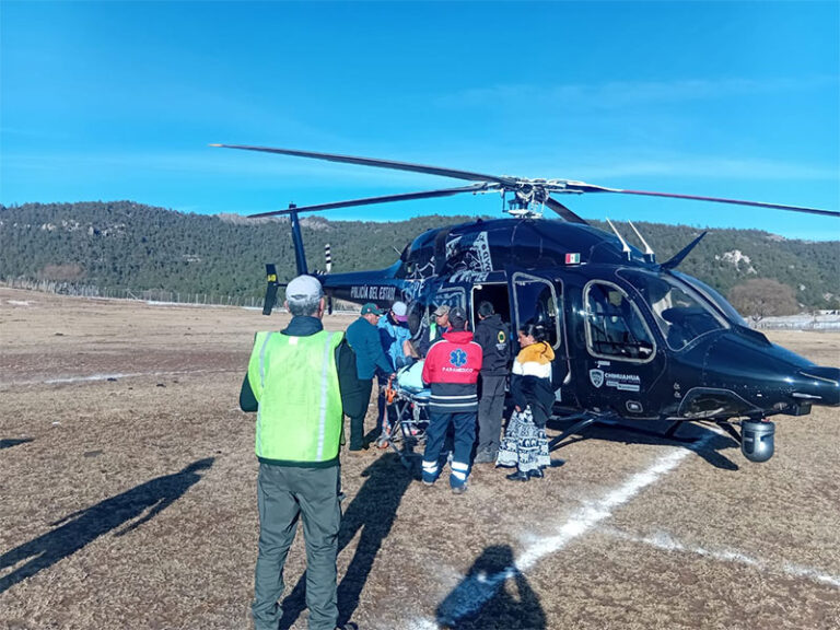 Realiza Estado traslado aeromédico de paciente obstétrica desde el municipio de Ocampo a ciudad Cuauhtémoc