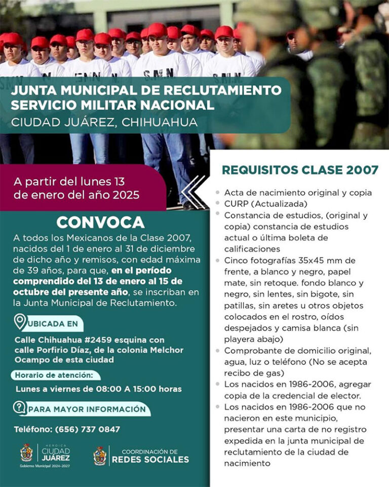 Inicia hoy registro para el Servicio Militar Nacional