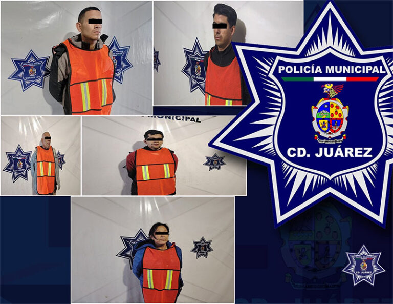 Elementos Municipales detuvieron a cinco personas con orden de aprehensión