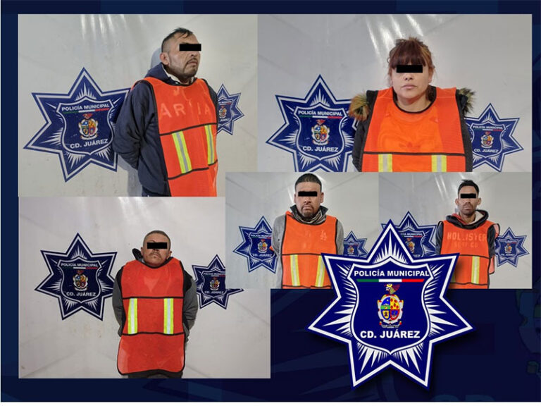 Elementos Municipales detuvieron a cinco personas con orden de aprehensión