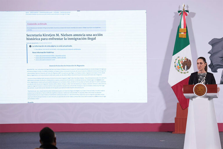 “LA PRESIDENTA DE LA REPÚBLICA SIEMPRE VA A DEFENDER A MÉXICO POR ENCIMA DE TODO”: PRESIDENTA CLAUDIA SHEINBAUM SOBRE DECRETOS FIRMADOS POR EL PRESIDENTE DONALD TRUMP