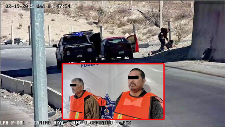 Tras persecución y mediante sistema “Juárez Vigilante” se detienen a dos sujetos por robo