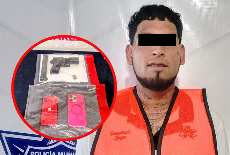 Detienen a sujeto en posesión de un arma de fuego durante un caso de violencia familiar