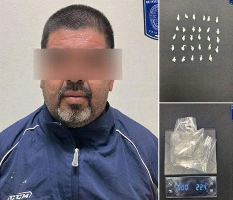 Detiene AEI a presunto narcomenudista con cocaína en Cd. Juárez