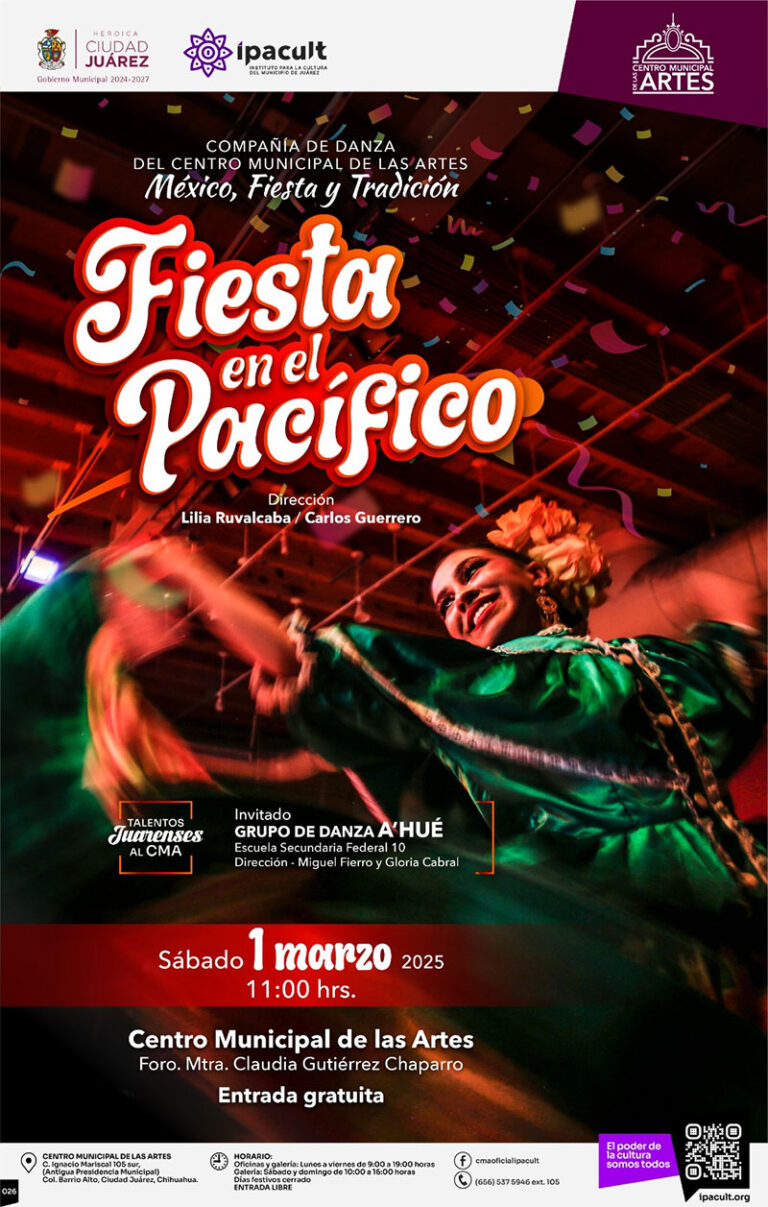 Invitan al espectáculo de danza “Fiesta en el Pacífico” este sábado en el CMA