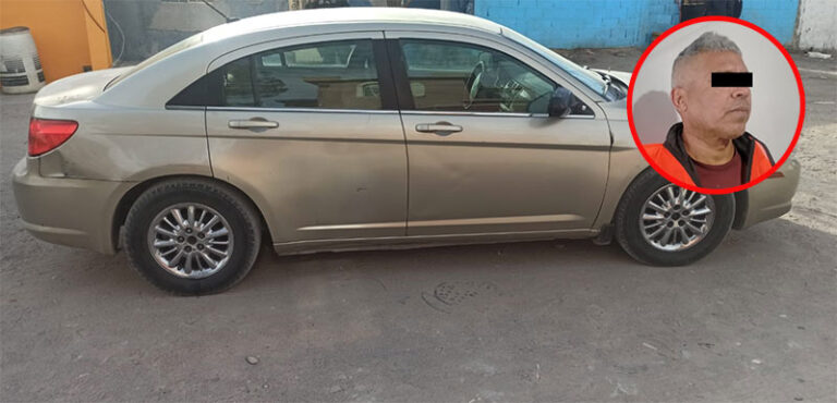 Policías Municipales arrestan a sujeto en posesión de vehículo con reporte de robo