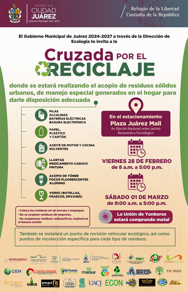 Esta semana arrancará la Cruzada por el Reciclaje