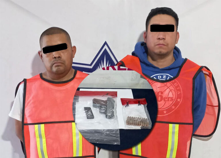 Detienen a dos sujetos en posesión de un arma de fuego