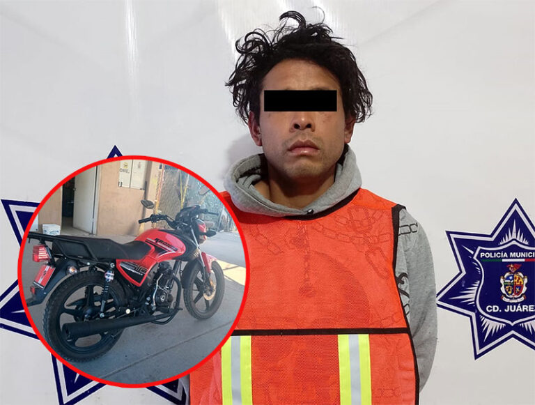 Detienen a sujeto por robo de motocicleta en la colonia La Cuesta