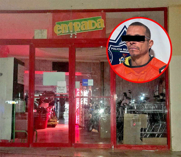 Detienen a sujeto acusado de dar un “Cristalazo” a un negocio en la zona Centro