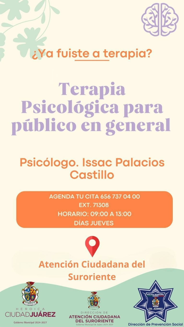 Ofrecen terapia psicológica gratuita en Atención Ciudadana del Suroriente