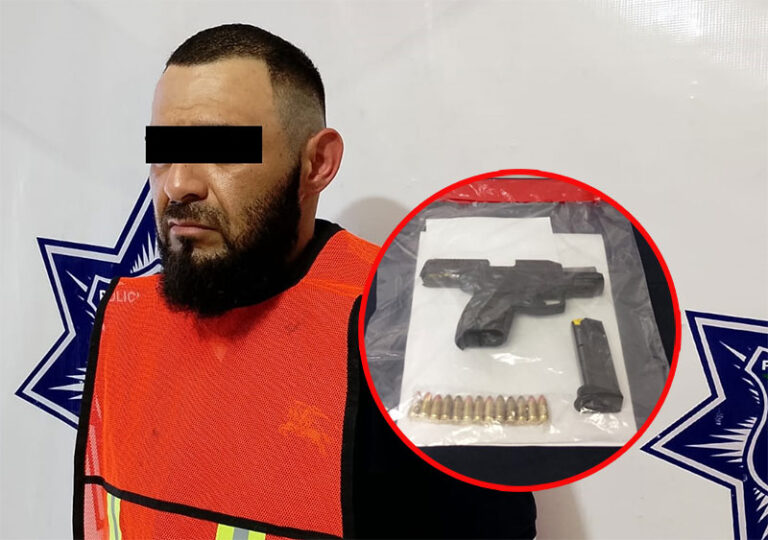 Aseguran un arma de fuego con la detención de un sujeto que resultó con orden de aprehensión
