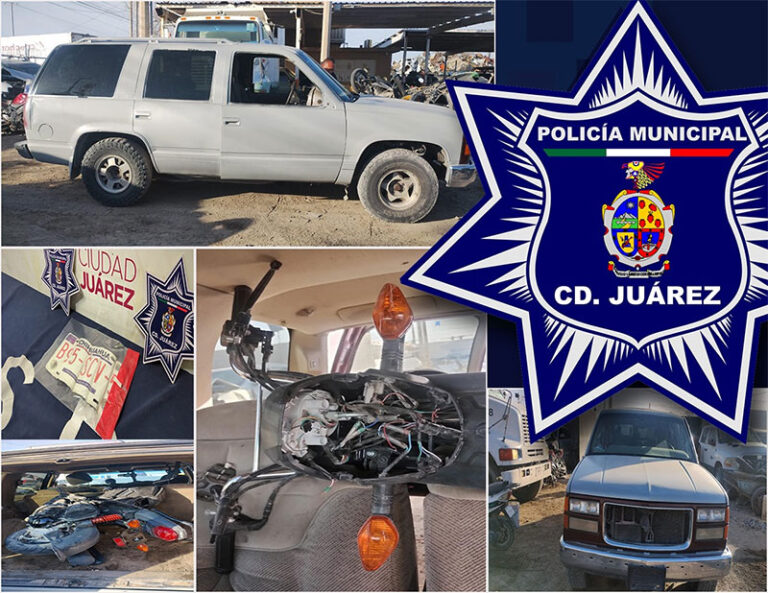Policías Municipales recuperan camioneta, motocicleta y una placa vehicular con reporte de robo