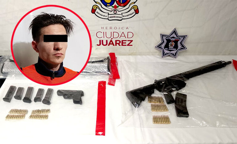 Detienen a sujeto por violación a la ley federal de armas de fuego y explosivo