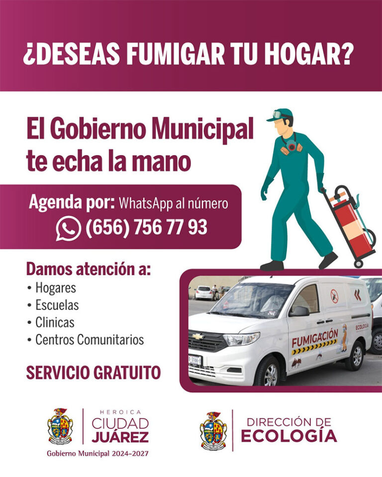 Invita Ecología a solicitar servicio de fumigación gratuita