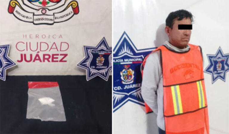Agentes municipales detuvieron a presunto narcomenudista en posesión de cristal