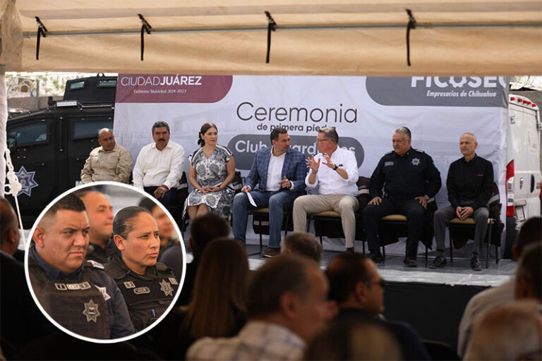Colocan la primera piedra del Parque de Policías Club Guardianes Juárez