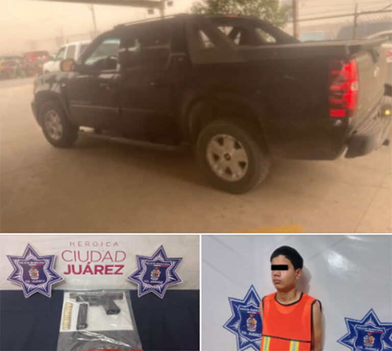 Detienen a sujeto en posesión de un arma de fuego calibre 9 milímetros