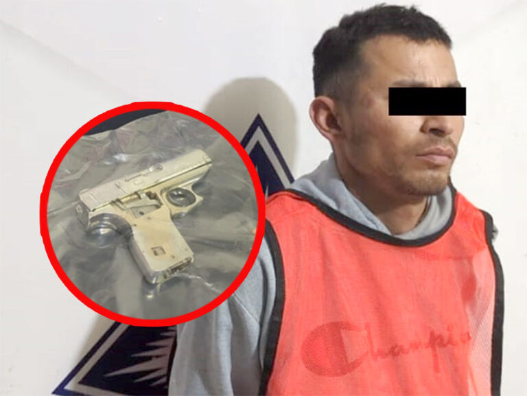 Sorprenden a sujeto en posesión de un arma de fuego calibre 380