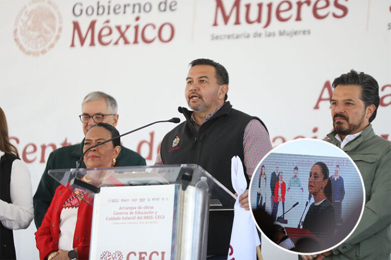 Gobierno Municipal y Federal en la Mañanera, colocan la primera piedra de los CECI