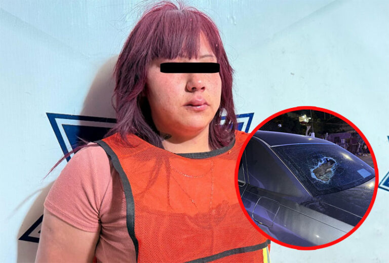 Detienen a mujer acusada por dañar el auto de su vecino