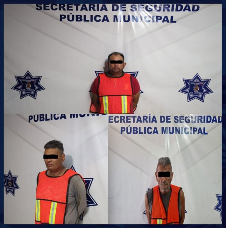 Elementos Municipales detuvieron a tres personas con orden de aprehensión