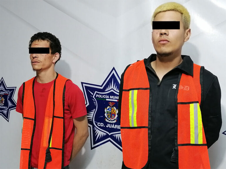 Policías Municipales detienen a dos sujetos por los delitos de lesiones dolosas y amenazas