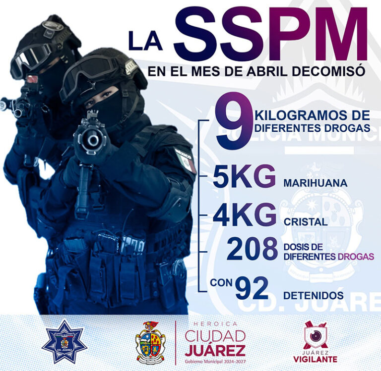 En el transcurso del mes de abril la SSPM realizó importantes aseguramientos de droga