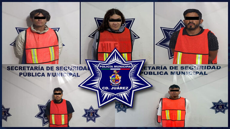 Elementos Municipales detuvieron a cinco personas con orden de aprehensión