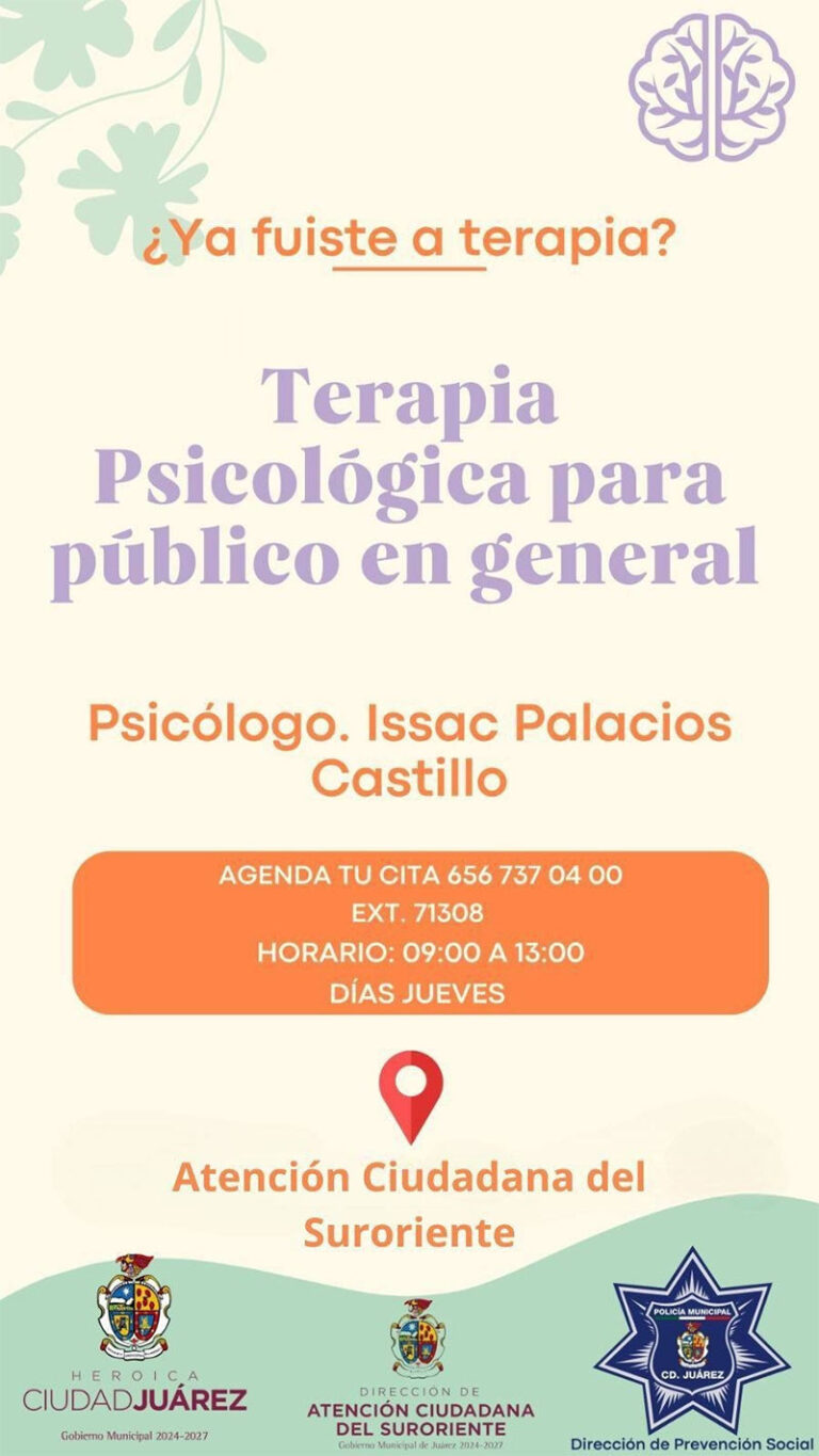 Continúan ofreciendo terapia psicológica gratuita en Atención Ciudadana del Suroriente