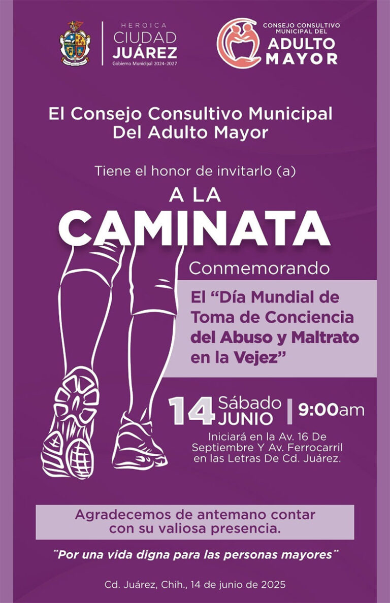 Invitan a caminata por el Día Mundial de Toma de Conciencia del abuso y maltrato en la vejez