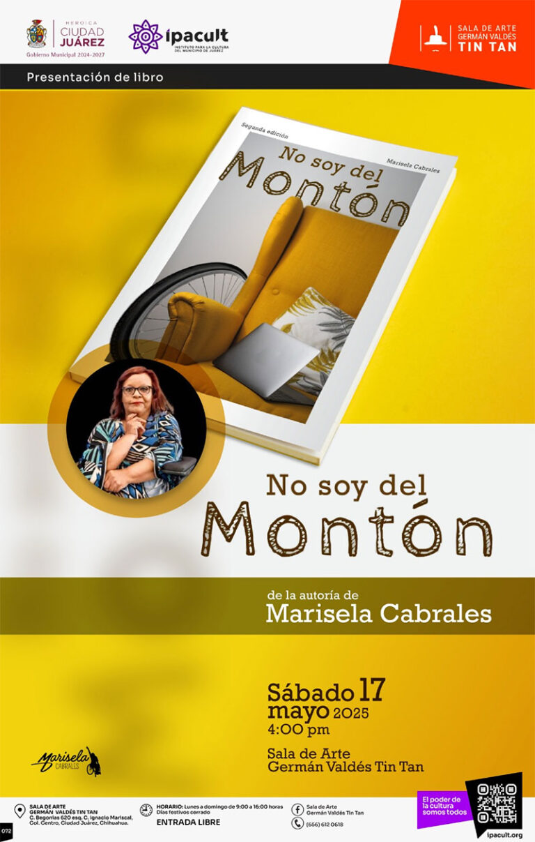 Invitan a la presentación del libro “No Soy del Montón” en la Sala de Arte Germán Valdés Tin Tan