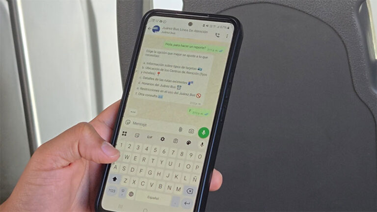 Conoce la línea de atención de WhatsApp del JuárezBus para reportes y/o consultas