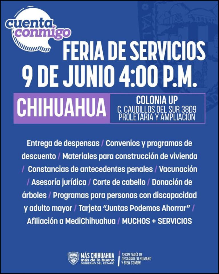 Invita Desarrollo Humano a la feria de servicios “Cuenta Conmigo” en la colonia UP