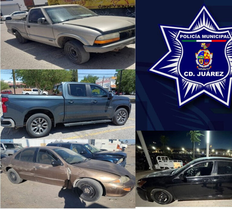 Recupera Policía Municipal cuatro vehículos con reporte de robo, gracias a operativo especial