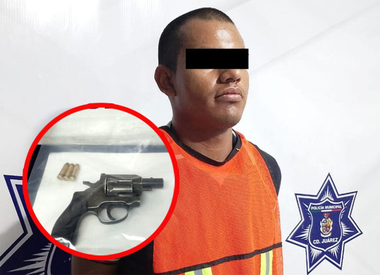  Asegura SSPM un revólver y detiene a un sujeto en la colonia Paseo de las Torres
