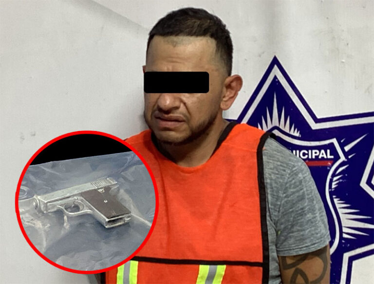 Policías Municipales sorprenden a un sujeto en posesión de un arma de fuego