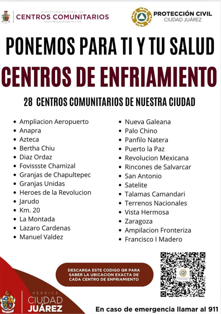 Continúan en servicio 28 Centros Comunitarios como zonas de enfriamiento ante calor extremo