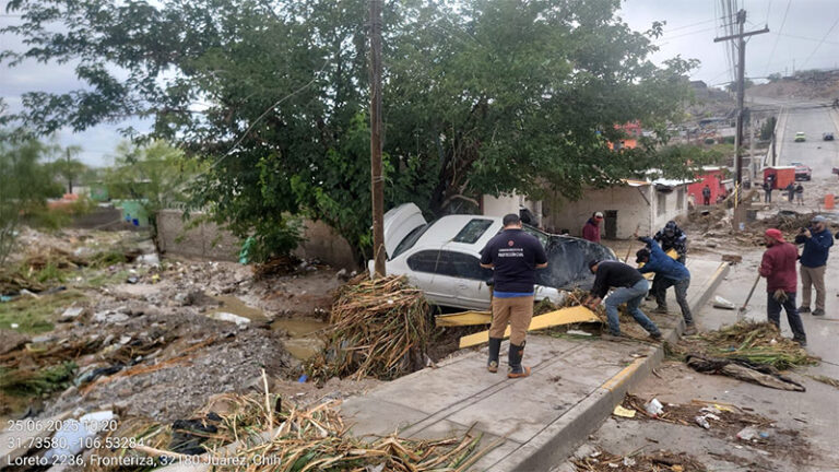 Evalúan autoridades de Protección Civil afectaciones ocasionadas por la lluvia en Ciudad Juárez
