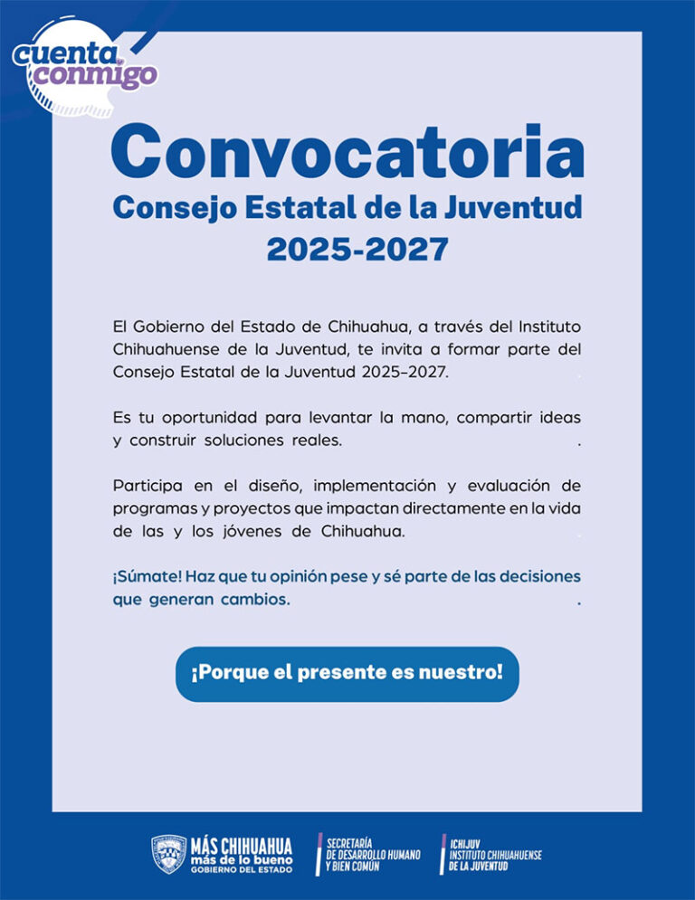 Invita Ichijuv a postularse al Consejo Estatal de la Juventud 2025-2027