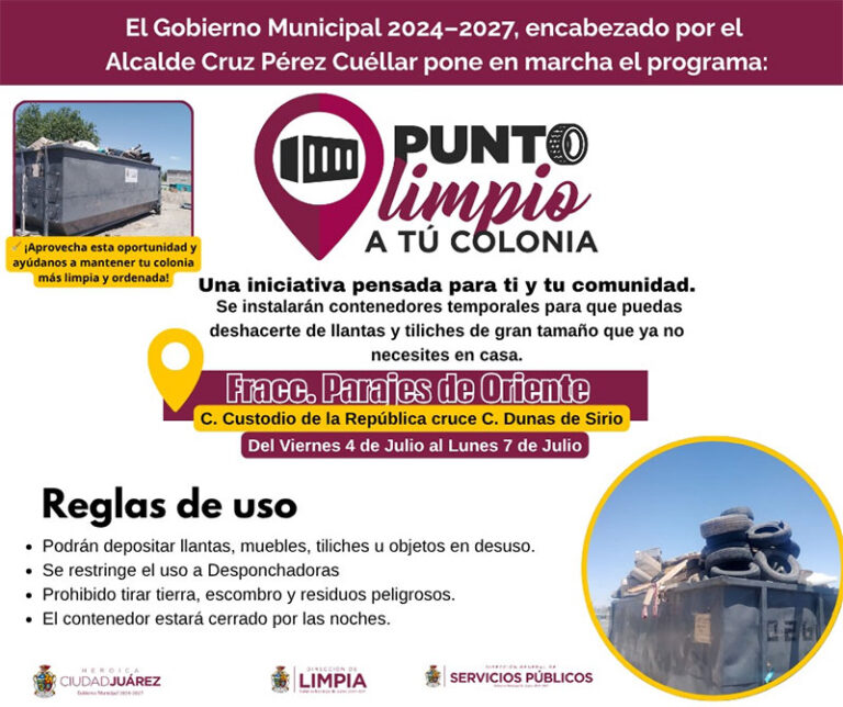 Instala Municipio Puntos Limpios en cuatro zonas de la ciudad