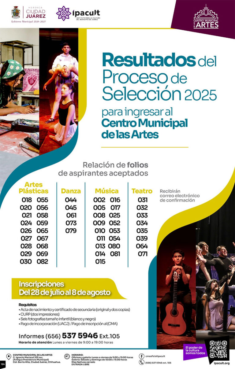 IPACULT da a conocer resultados del proceso de selección para ingresar al CMA